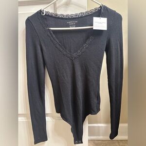 American Eagle Outfitters Black Lace Bodysuit Size XXS